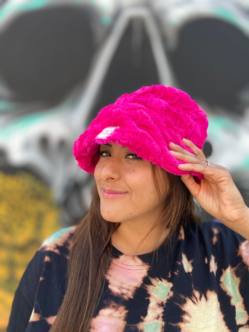 Image of Fuchsia Faux Fur Mink Bucket Hat