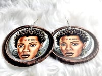 Image 3 of I Love My Roots, Afrocentric, Urban, Dangling, Ribbon and Wood earrings