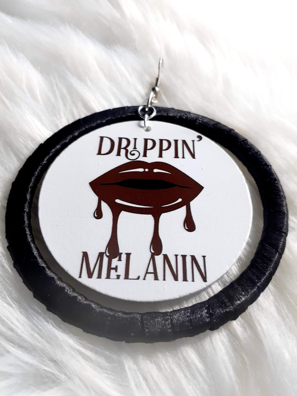 Image of Drippin Melanin, Bold, Statement, Fashion Trend, Ribbon and Wood earrings