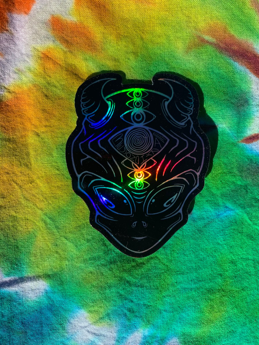 Image of Alien Demon Holographic Sticker 