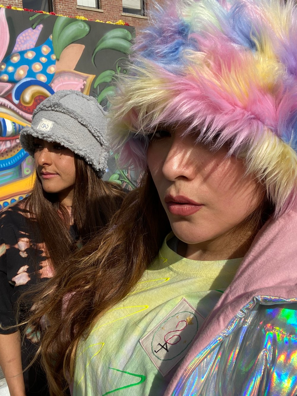 Image of Rainbow Faux Fur Beanie