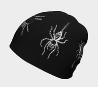 Image 3 of Arachnids beanie hat - black & white
