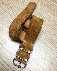 Image 3 of Tan Reversed Suede Nato strap - unlined