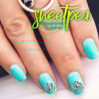 Glitter Block Letter Font Monogram Nail Art