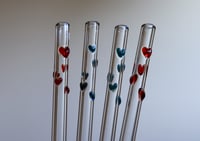 Image 3 of Swirly Heart Glass Straws 