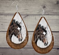Horse Teardrop Shaped Earrings 
