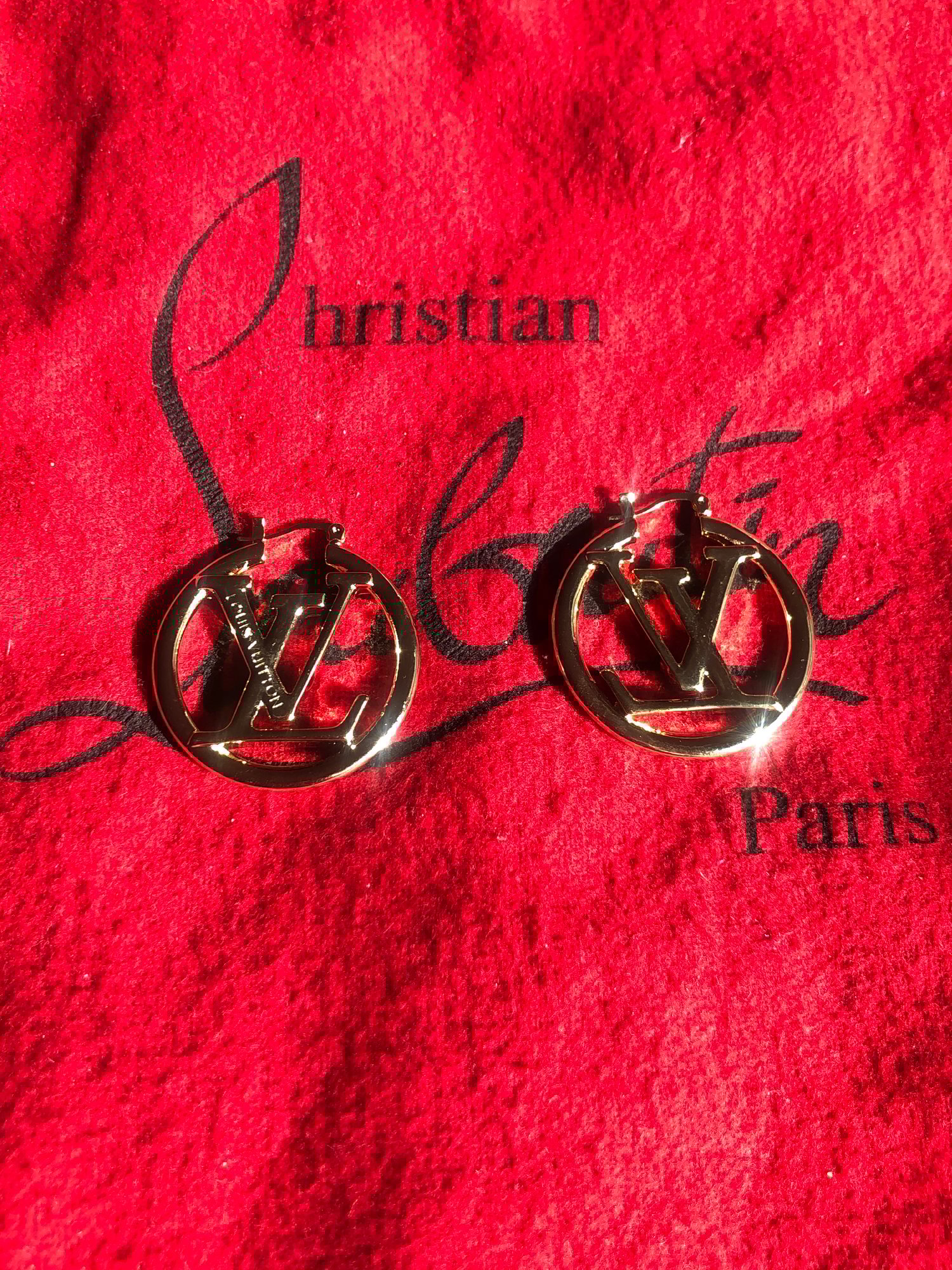 LV Gold Hoop Earrings