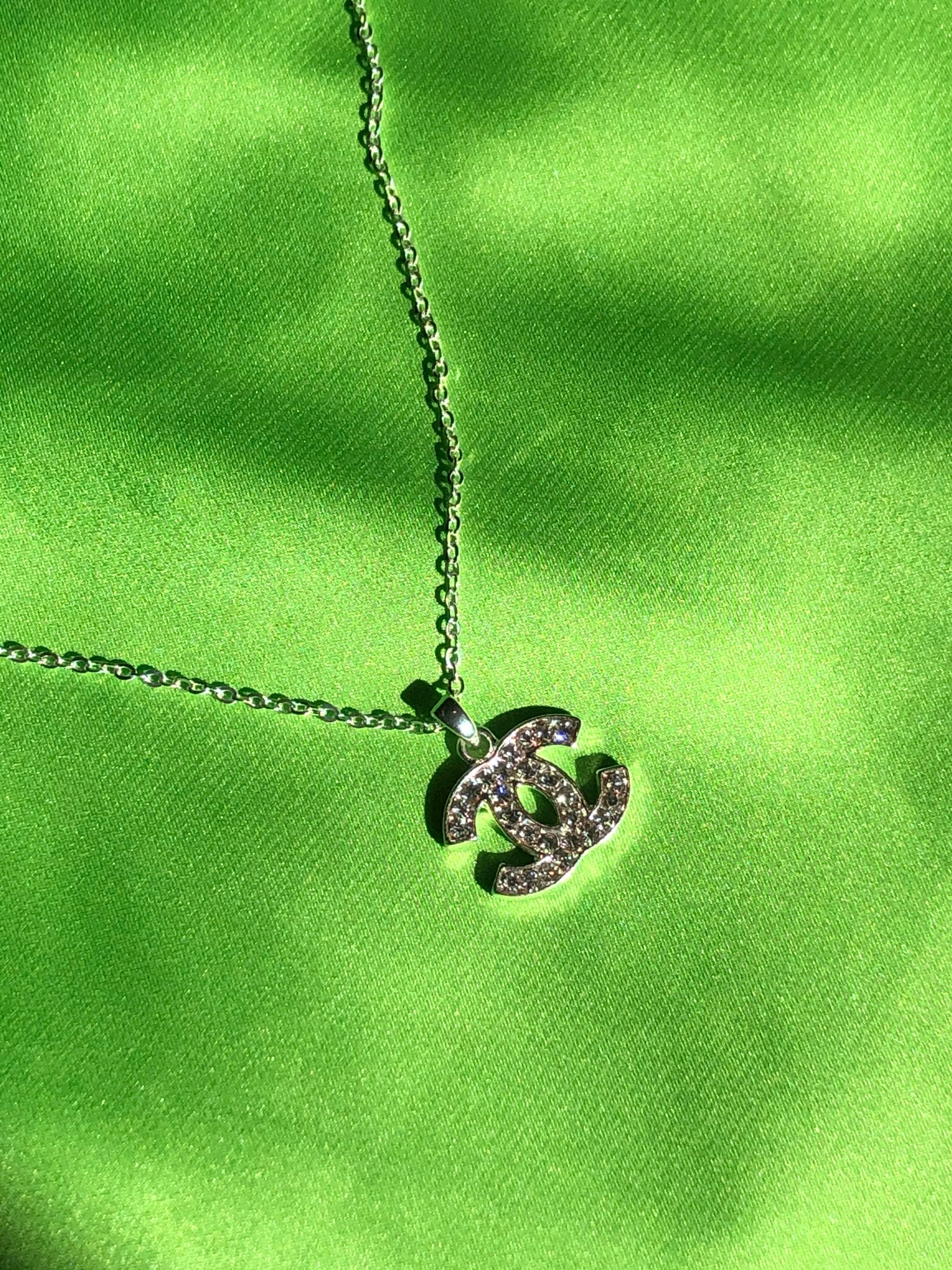 Silver CC Necklace 