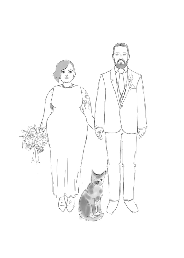 Image of Illustrated Wedding Portrait