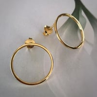Image 2 of Little Circle Gold Studs