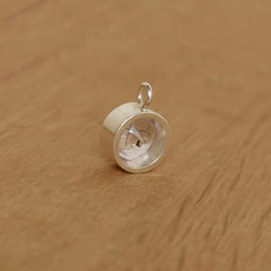 Image of Himalaya 'Herkimer' Diamond Quartz x black - white Tourmalined round cut silver necklace