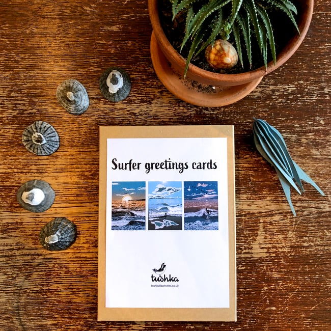 Surfer greetings cards
