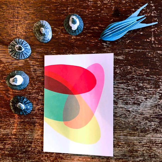 Colourful oval greetings cards