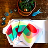Colourful oval greetings cards