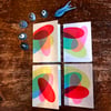 Colourful oval greetings cards