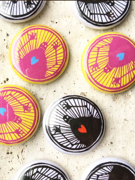 Image of robot pin badges