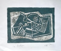 Image 2 of Jeremy Annear 'La Baleine (Turquoise)' 2021 Monoprint 23cmx27cm 