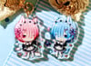 Rem and Ram Kitty Keychain - Re:Zero Staring Life in Another World