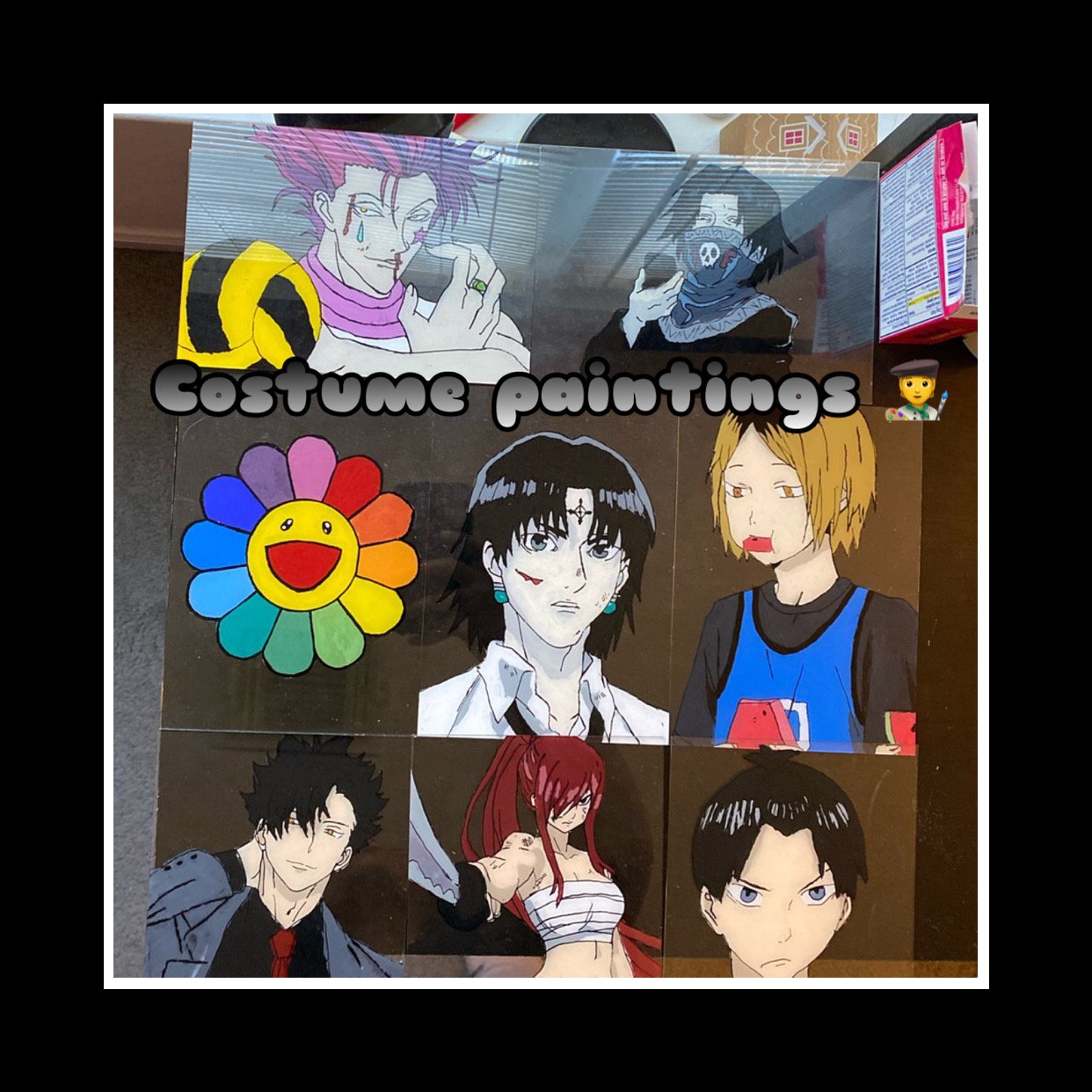 Anime glass and canvas painting Art  Collectibles Acrylic eolaneee