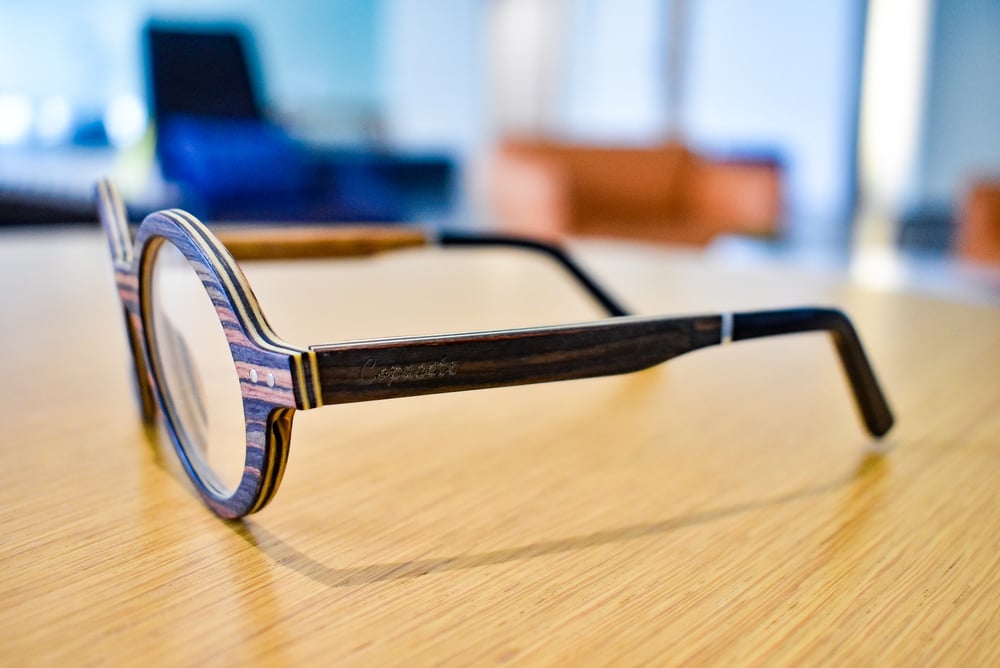 Image of Ebony Wood Circled Optical Frame