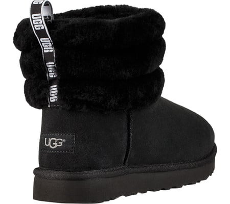 ugg black fluff mini quilted boots