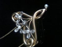 Image 2 of ART NOUVEAU 15CT FRENCH DIAMOND AND NATURAL PEARL BOW HEART NECKLACE