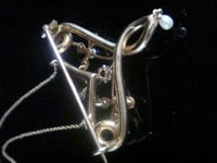 Image 3 of ART NOUVEAU 15CT FRENCH DIAMOND AND NATURAL PEARL BOW HEART NECKLACE