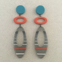 Image 1 of long smoky ellipse earrings