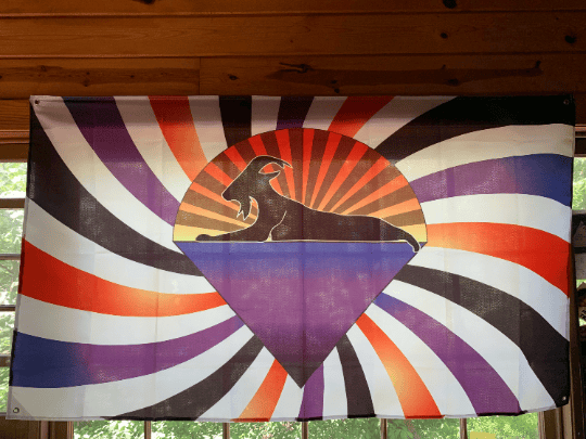 Image of Billy Strings fan art - Goats Under the Stars Swirl Flag