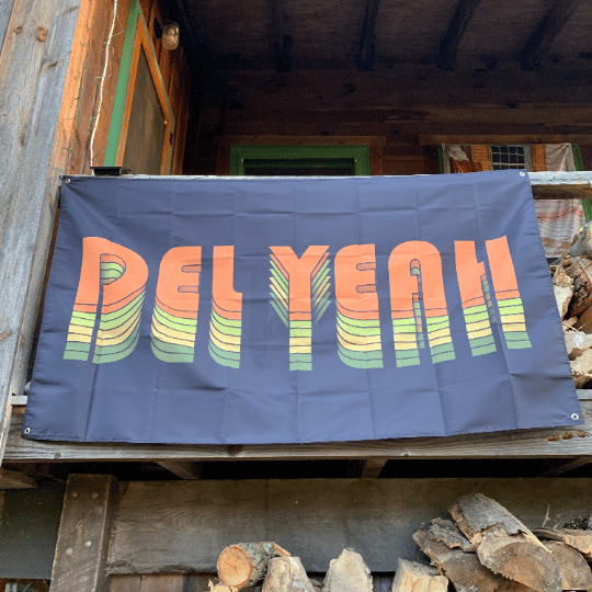 Image of DEL YEAH Full Size Flag (BLACK)