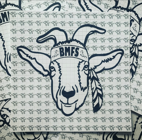 Image of Feather Goat Blotter Art