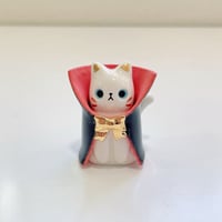 Image 1 of Count Dracula white cat ceramic figurine