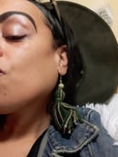 Image 2 of Greens" Knot Yarn Tassel Earrings