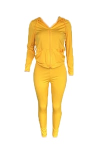 Image 3 of 2 pc Track Suit Mustard Color