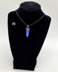 Image 2 of 5 Colors Healing Stone Beads Bullet Shape Crystal Stone Necklace 