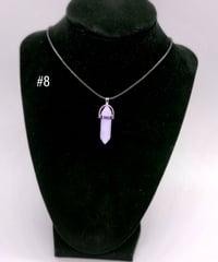 Image 4 of 5 Colors Healing Stone Beads Bullet Shape Crystal Stone Necklace 