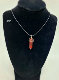 Image 2 of 5 Colors) Healing Stone Beads Bullet Shape Crystal Stone Necklace