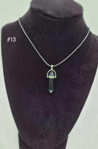 Image 3 of 5 Colors) Healing Stone Beads Bullet Shape Crystal Stone Necklace