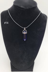 Image 4 of 5 Colors) Healing Stone Beads Bullet Shape Crystal Stone Necklace