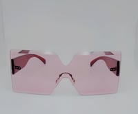 Image 1 of Oversized Square Sunglasses Rimless Frame Candy Color )