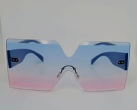 Image 2 of Oversized Square Sunglasses Rimless Frame Candy Color..