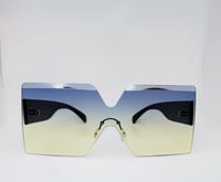 Image 1 of Oversized Square Sunglasses Rimless Frame Candy Color .,