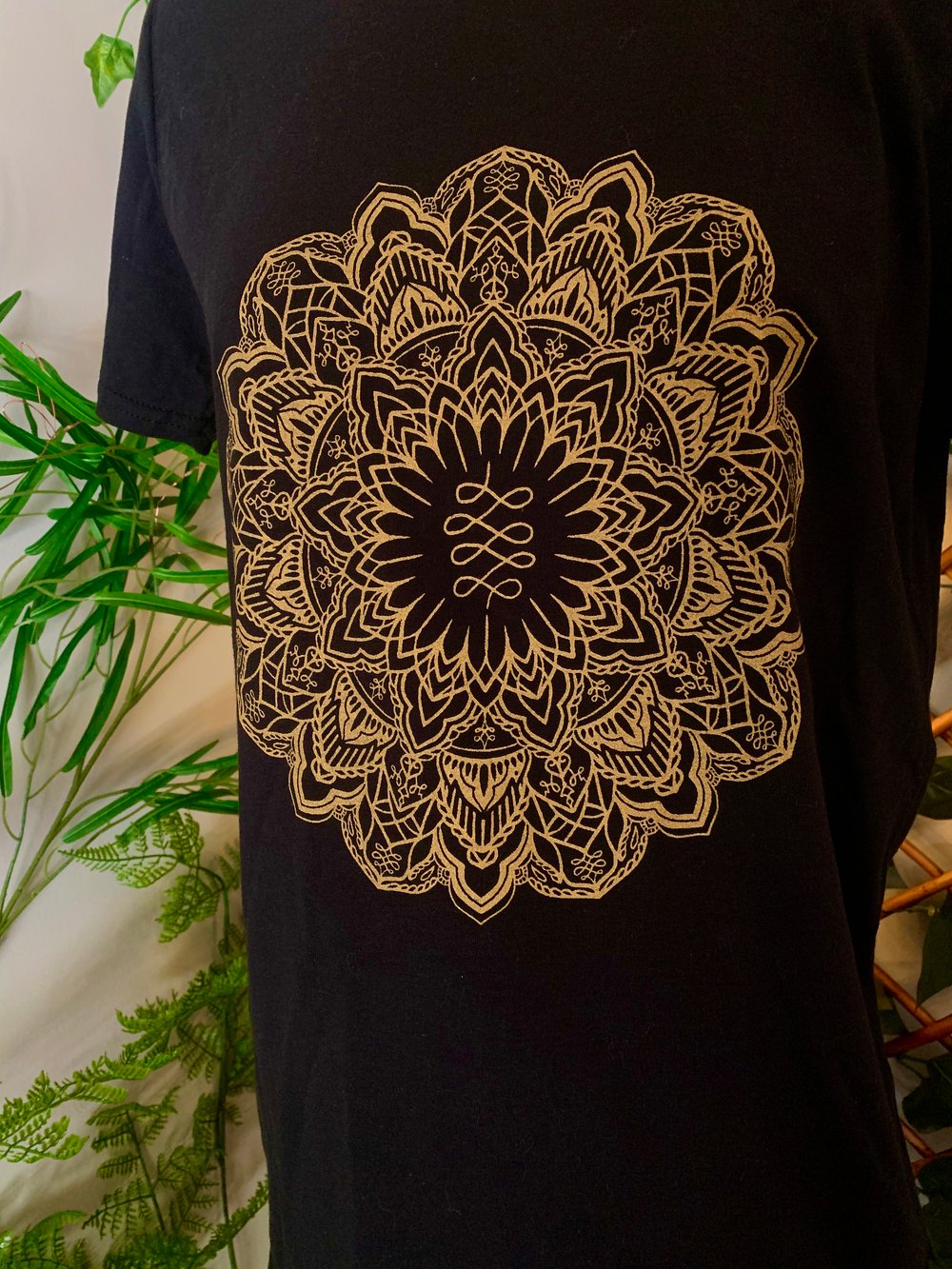 Image of Mandala Unalome gold ink print