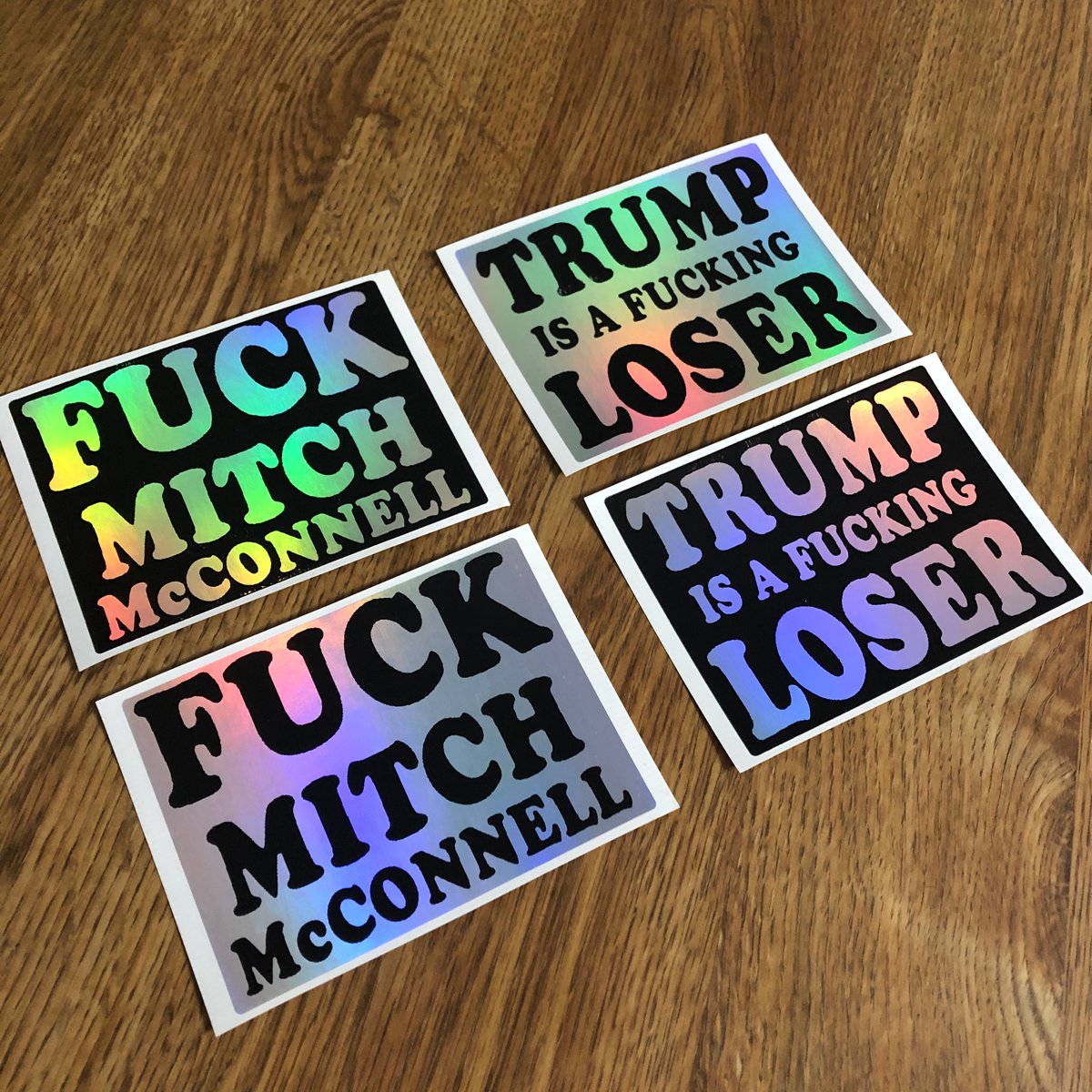Image of HOLOGRAPHIC Eggshell Stickers: "Politics" 