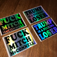 Image 2 of HOLOGRAPHIC Eggshell Stickers: "FUCK-“