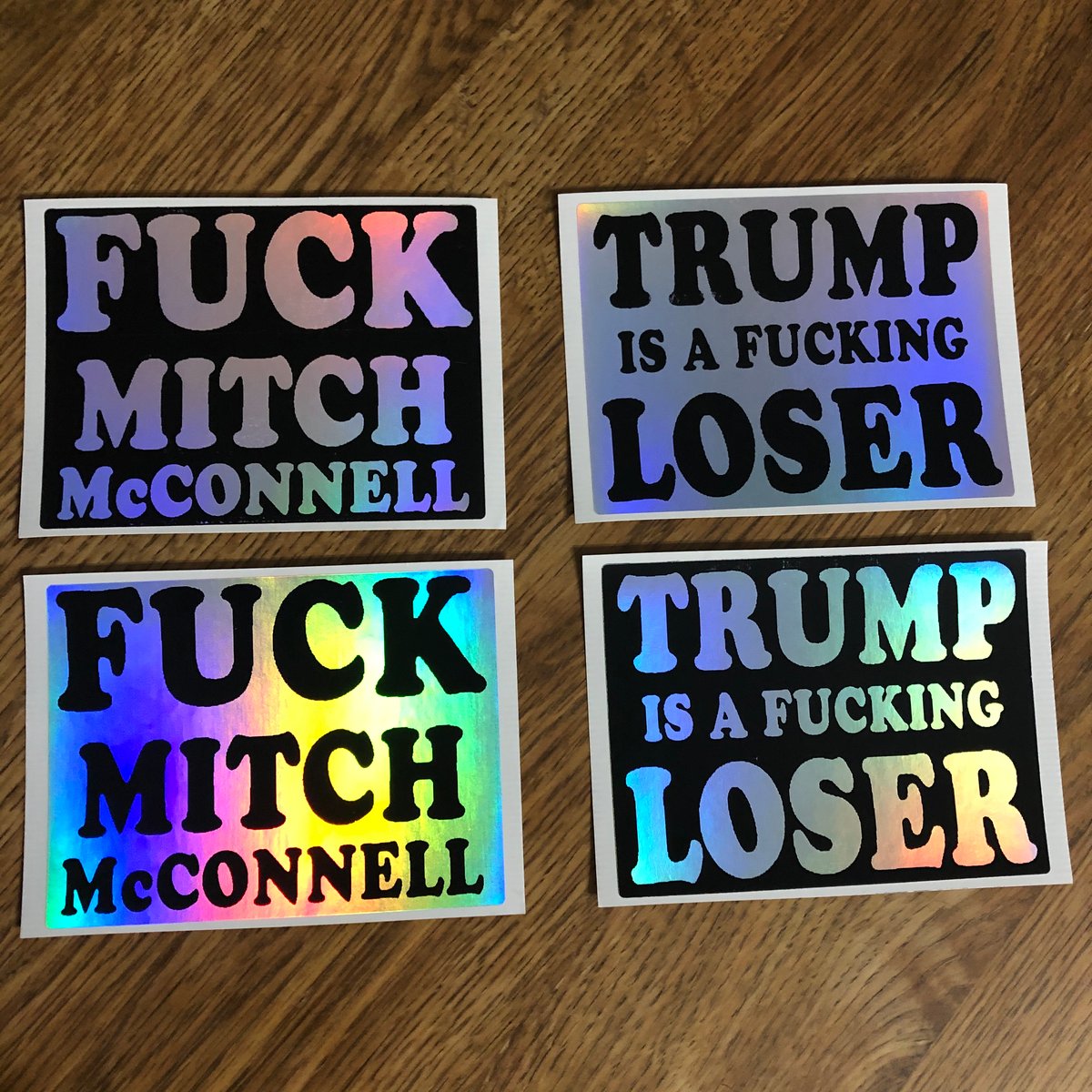 Image of HOLOGRAPHIC Eggshell Stickers: "Politics" 