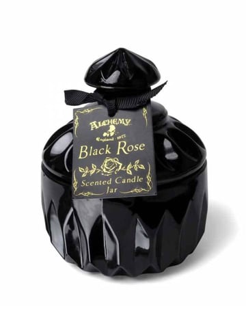 Image of ALCHEMY GOTHIC Round Vintage Black Rose Scented Candle Jar