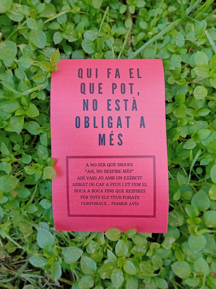 Image of IMANT FRASE EXPLICADA "QUI FA EL QUE POT, NO ESTÀ OBLIGAT A MÉS"