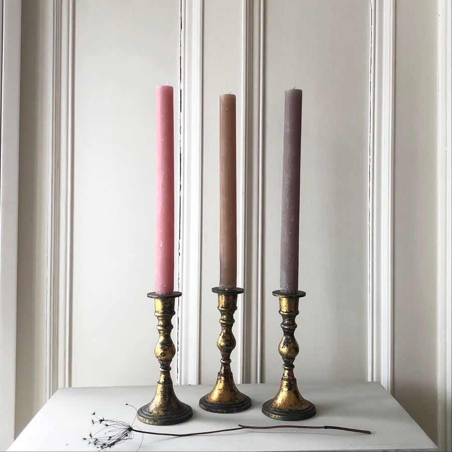 Image of Classic Antique Brass Style Candlesticks
