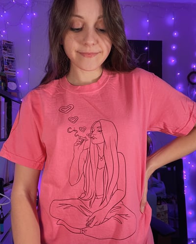 Image of Heart Smoke Rings - t-shirt (peony pink) 